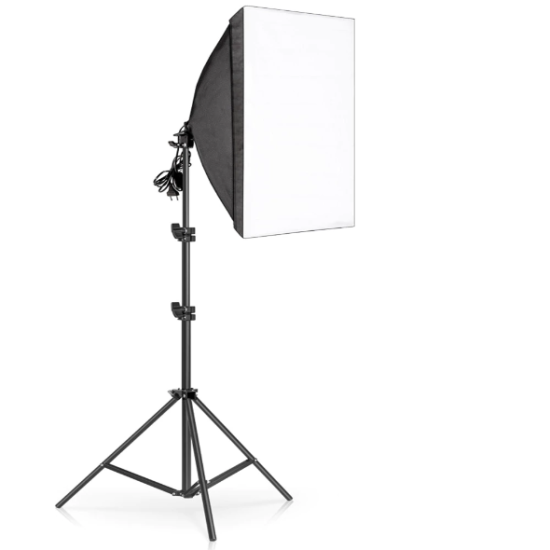 50 X 70CM  Single Bulb Photography Softbox Lighting Kits,  Professional Continuous Light System For Photo Studio Equipment Bulbs Included
